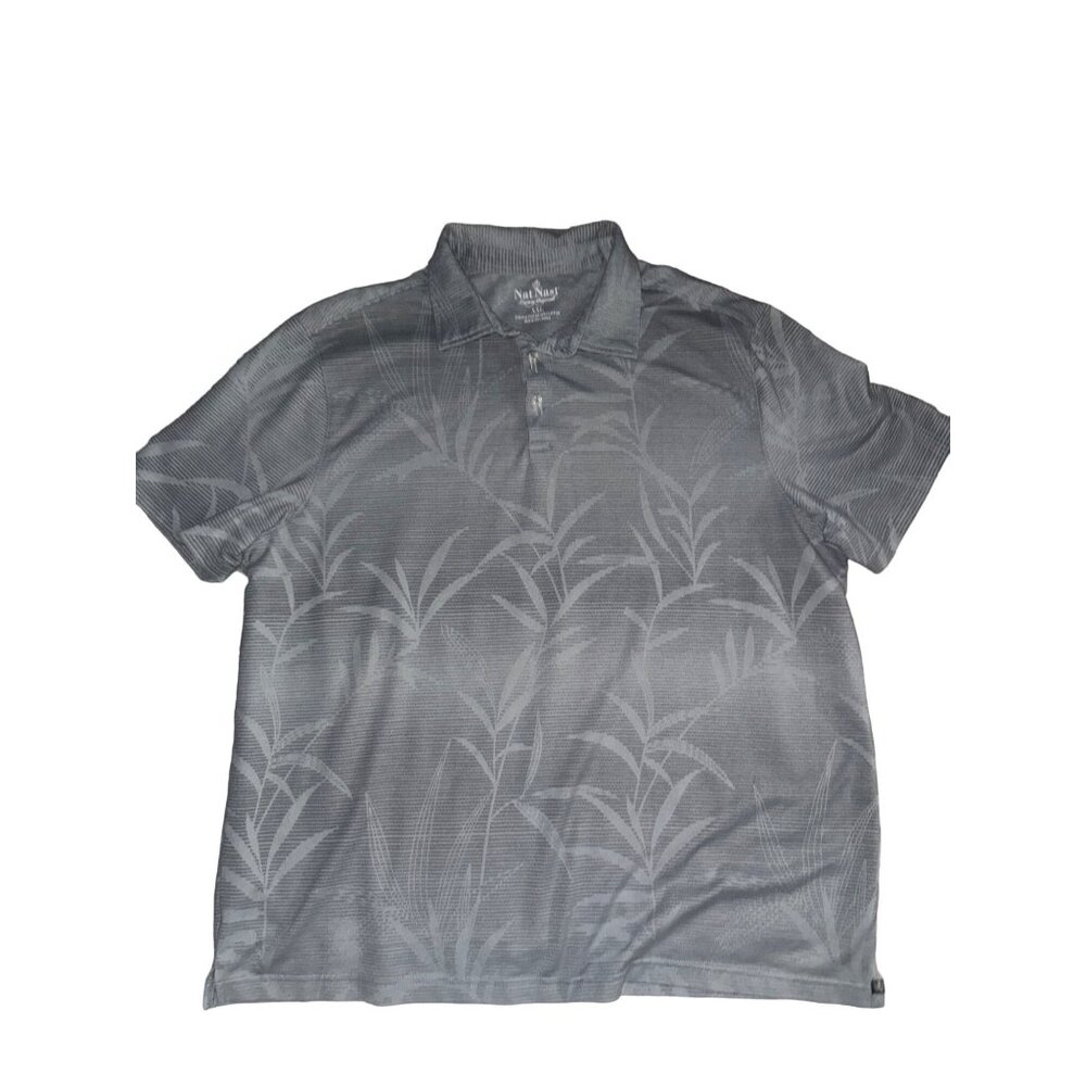 Nat Nast gray Hawaiian polo shirt men’s size XXL‎